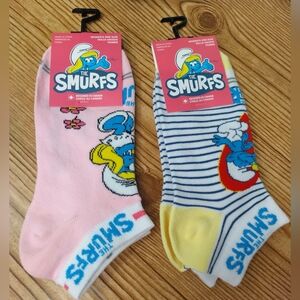 Women's Smurf Short Socks 2 Pairs Size 6-9.5